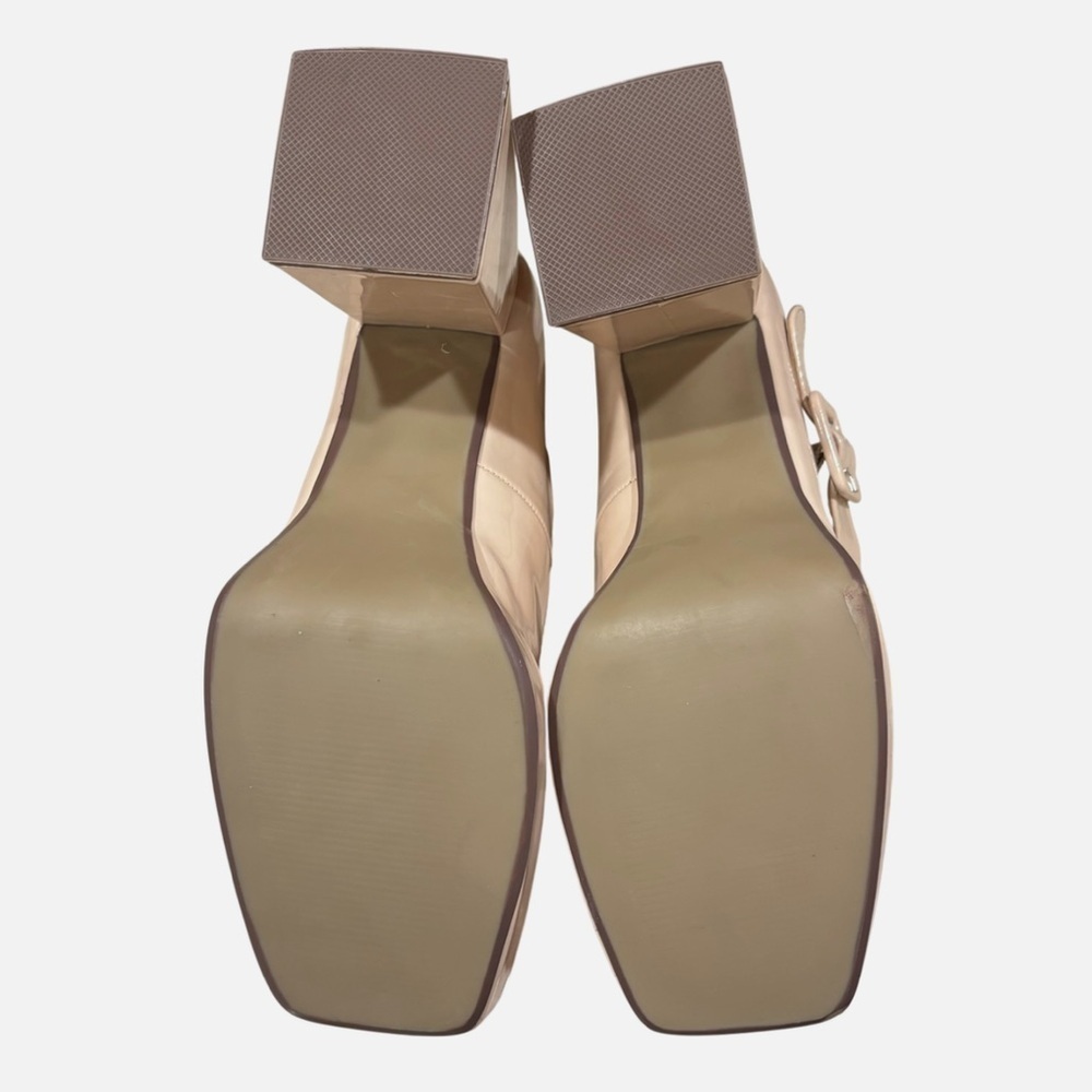 NWOB Mary Jane Chunky Platform Heels Patent Leather Square Toe Ankle Strap 9.5M - Picture 8 of 9